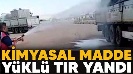 Kimyasal madde yüklü tır yandı