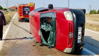 Konya'da otomobil devrildi: 4 yaral