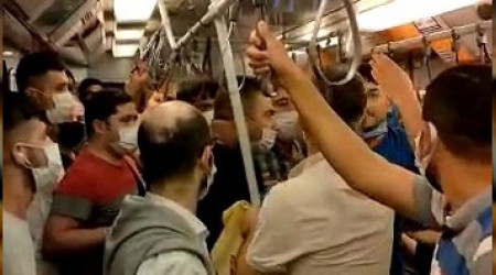 Metroda maske kavgası