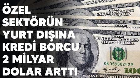 Özel sektörün yurt dışına kredi borcu 2 milyar dolar arttı