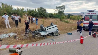 Takla atan otomobildeki sürücü hayatını kaybetti