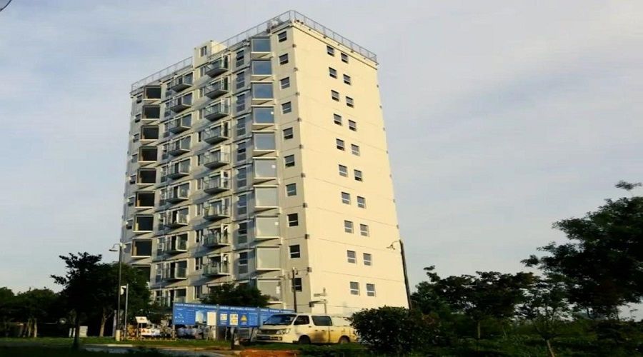 28 saatte 10 katlı bina inşa ettiler