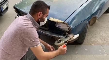 Araç farına saklamış