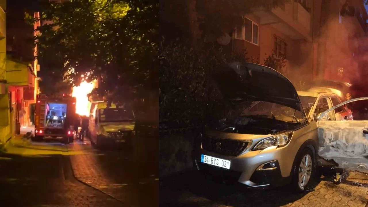Ataşehir'de park halindeki araç kundaklandı