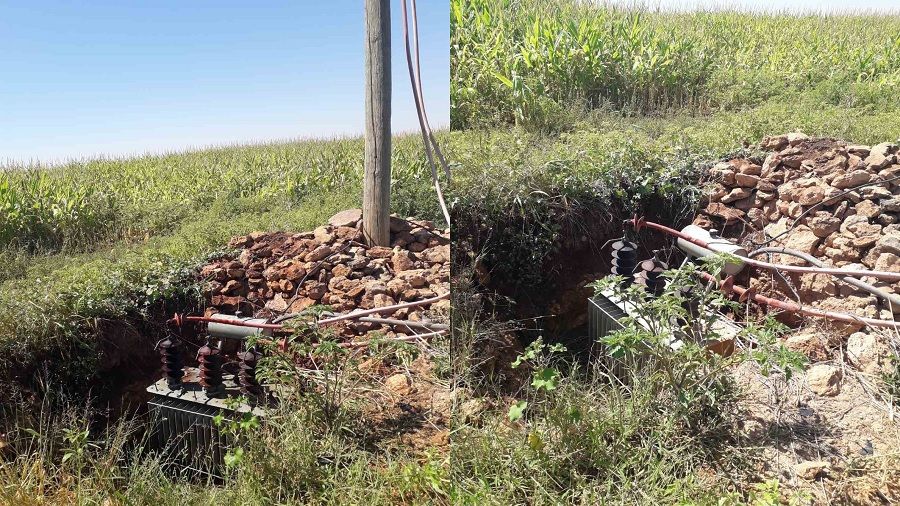 Bunu da yapm��lar... �anl�urfa'da topra�a g�m�l� ka�ak trafo 