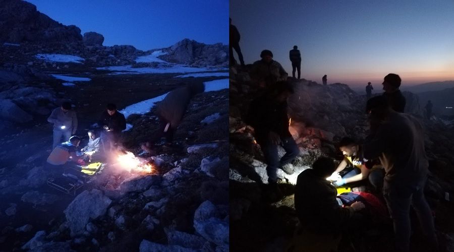 Çobanlar helikopter ile kurtarıldı