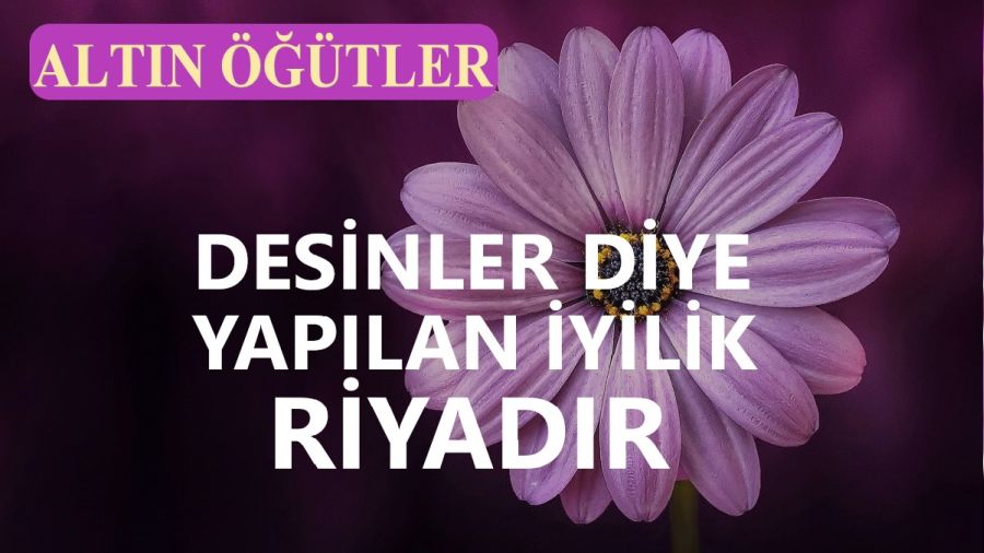 Desinler diye yapılan iyilik riyadır
