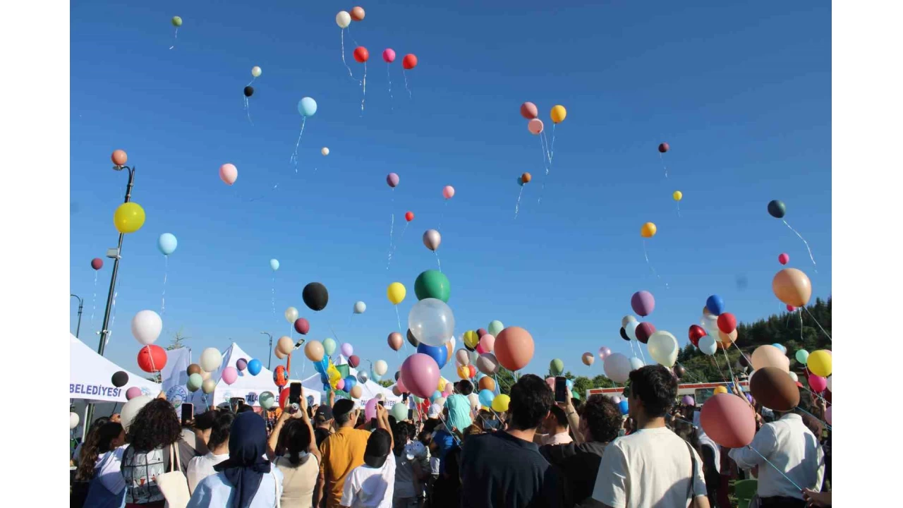 Kayseri'de balonlar çocukluk çağı kanserini yenen Deniz için havalandı