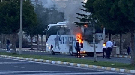Nevşehir'de 38 yolcunun bulunduğu otobüste yangın çıktı