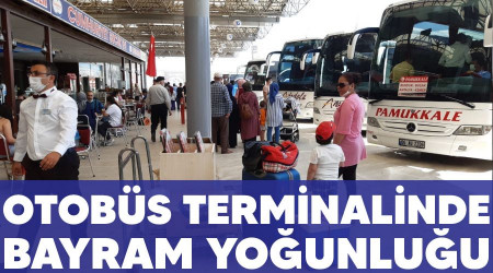 Otobüs terminalinde bayram yoğunluğu