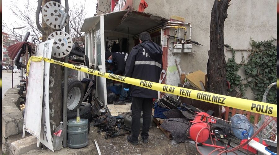 Tamirci d�kkan�nda LPG tank� patlad�