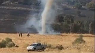 Tunceli'deki yangnda kan hortum grntlendi