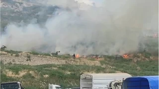 Yangnda Anadolu'nun El-Hamra's duman altnda kald