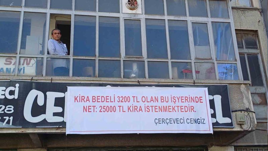 Yüzde 500 zamlı kiraya pankartlı isyan