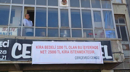 Yüzde 500 zamlı kiraya pankartlı isyan
