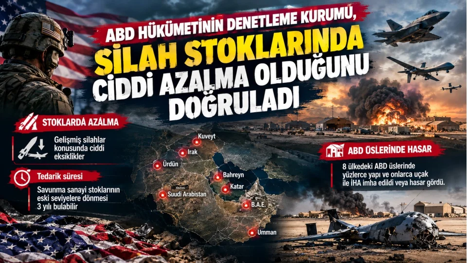 ABD h�k�metinin denetleme kurumu, silah stoklar�nda ciddi azalma oldu�unu do�rulad�