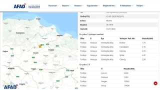 Amasya'da deprem