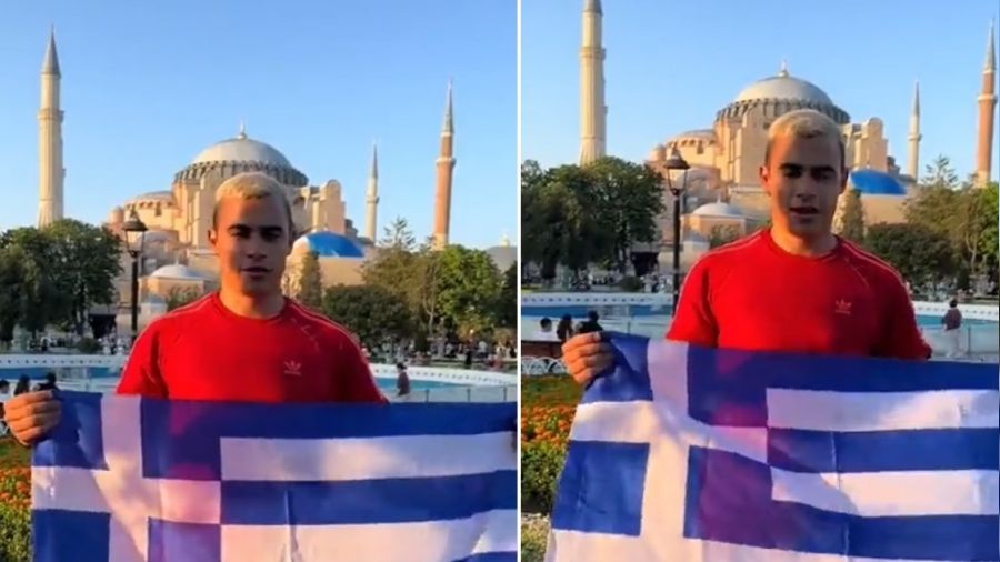 Ayasofya �n�nde Yunan k�stahl���