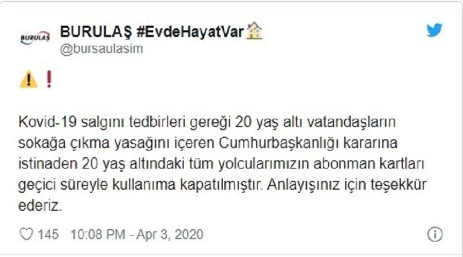 Bursa’da gençlerin kartları iptal