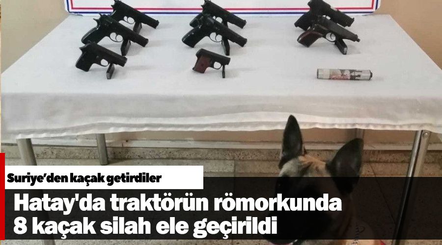 Hatay'da traktörün römorkunda 8 kaçak silah ele geçirildi