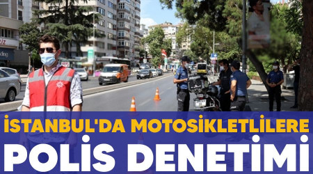 İstanbul'da motosikletlilere polis denetimi
