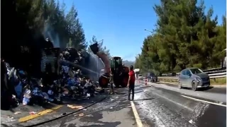 Mersin'de karton ykl trda yangn