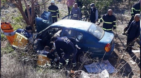 Şarampole uçan aracın sürücüsü hayatını kaybetti