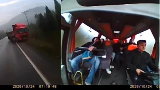 Tırın hatalı sollaması faciaya davetiye çıkardı: 24 kişi ölümden döndü