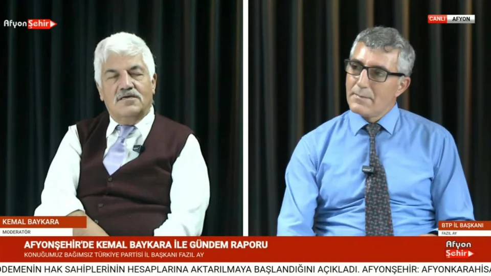 BTP Afyonkarahisar İl Başkanı Fazıl Ay, Afyon Şehir Gazetesi’nin canlı yayın konuğu oldu