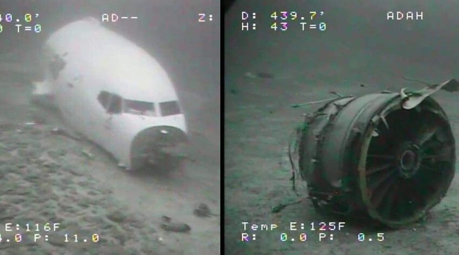 D��en Boeing 737 kargo u�a��n�n su alt�ndaki ilk foto�raflar�