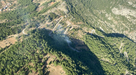 Orman yangınına müdahale ediliyor