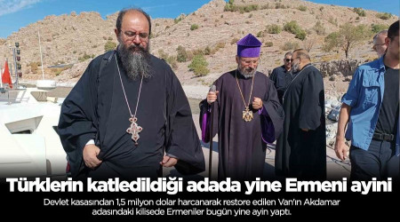 Türklerin katledildiği adada yine Ermeni ayini
