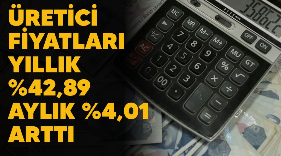 Üretici fiyatları yıllık %42,89, aylık %4,01 arttı