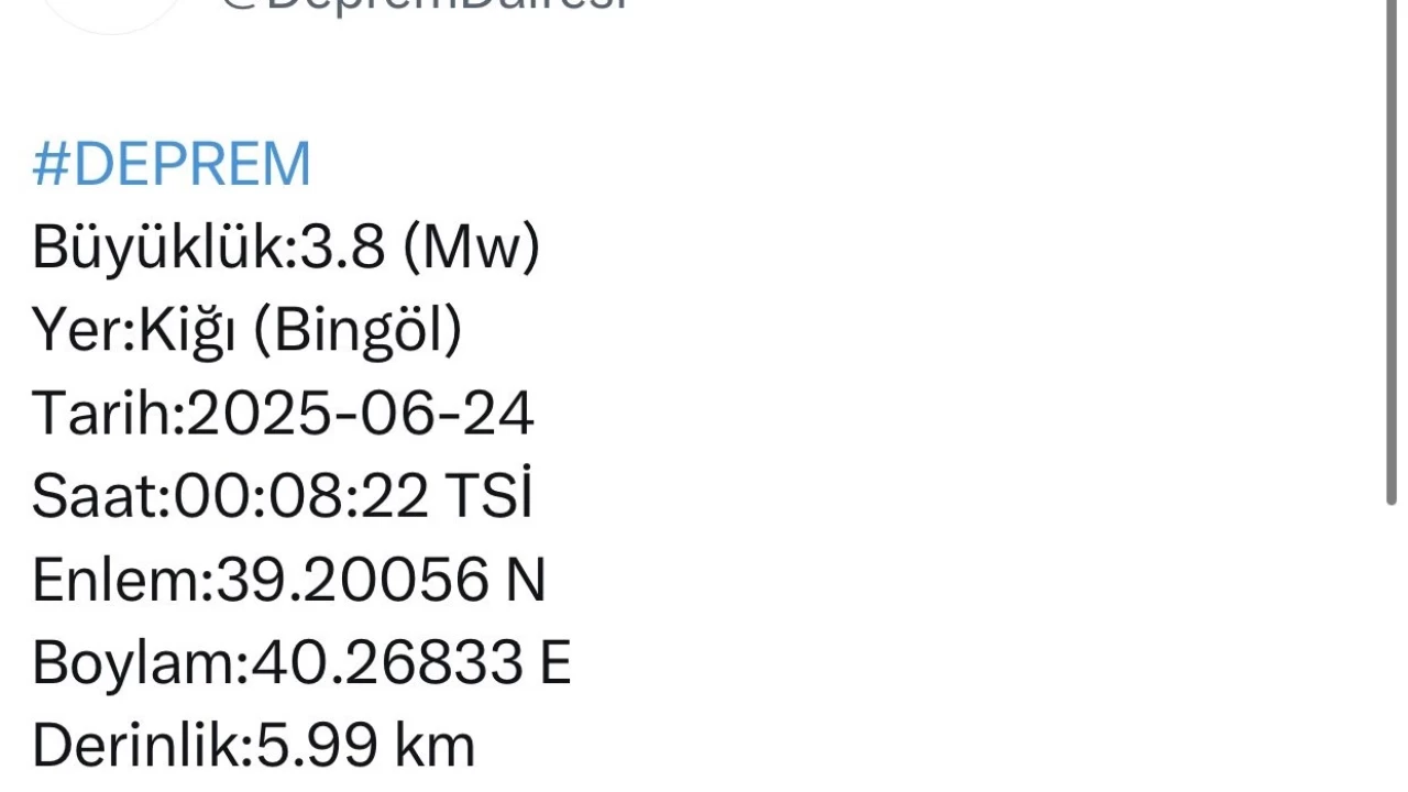 Bingl'de deprem