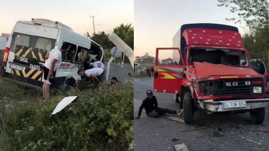 Çatalca'da feci kaza: 2'si ağır 8 yaralı