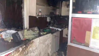 Okul kantininde yangın çıktı