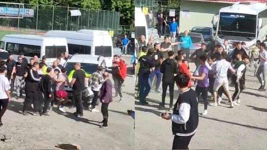 Amat�r ma�ta kavga, polis taraflar� havaya ate� a�t�