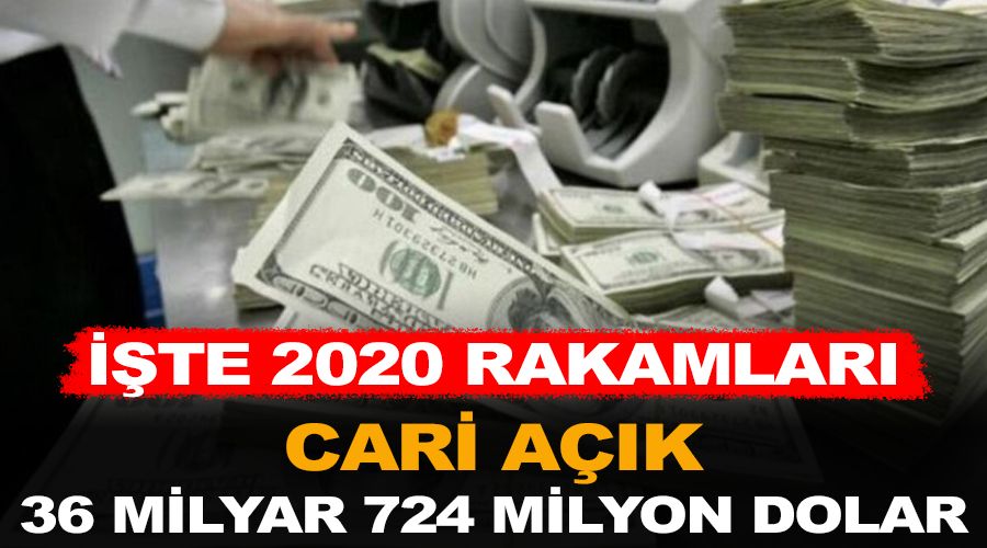 Cari açık 36 milyar 724 milyon dolar. İşte 2020 rakamları