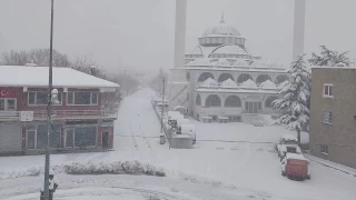 Erciyes eteklerindeki Kızılören beyaza büründü
