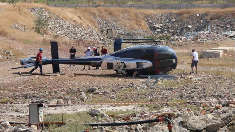 �zmirli i� adam�n�n helikopteri yan yatt�