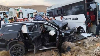 rnak'ta yolcu otobs ile otomobil arpt: 1'i ar 8 yaral
