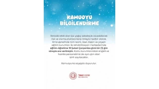 Tokat'ta eğitime kar tatili