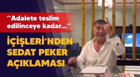 Ülkemize getirilip adalete teslim edilinceye kadar süreç takip edilecek, İçişleri'nden Sedat Peker açıklaması