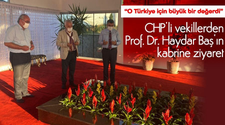 CHPli vekillerden Prof. Dr. Haydar Başın kabrine ziyaret