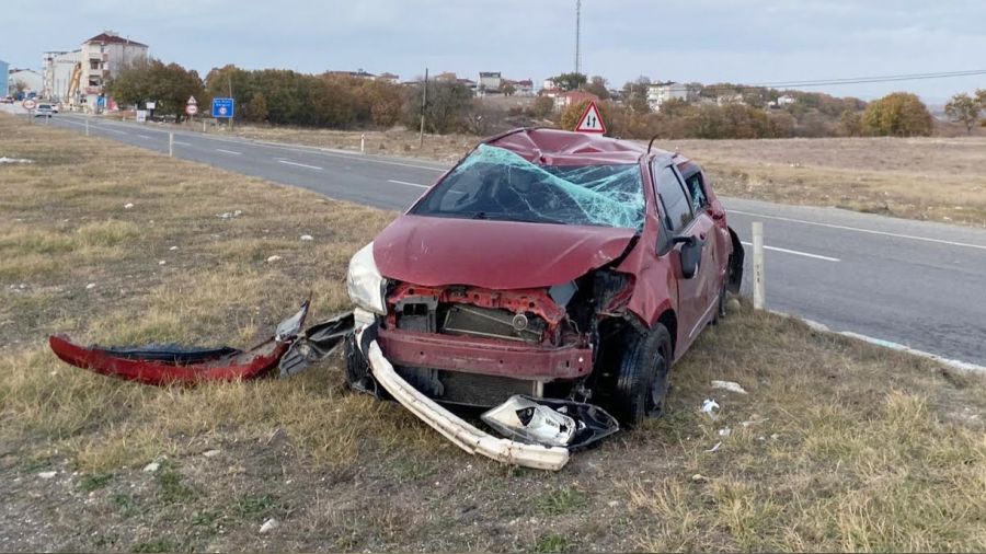 Tekirda'da otomobil takla att