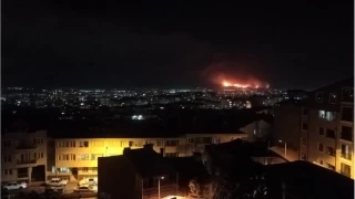 Bursa'daki orman yangn ehir merkezinden byle grntlendi