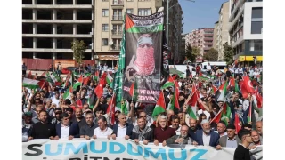 Elaz'da 'Sumud Filosu' iin yry yapld