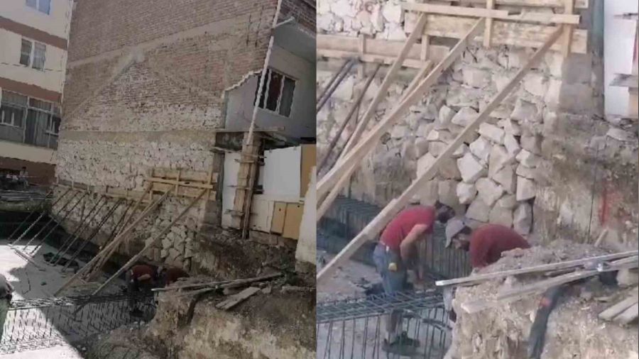 Tahtalarla ayakta tutmaya altklar 3 katl bina ykld